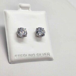 Brand New  Sterling Silver 925 White GemStone Studs - Earrings